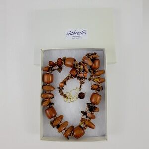 Brown Wooden Bead Necklace
